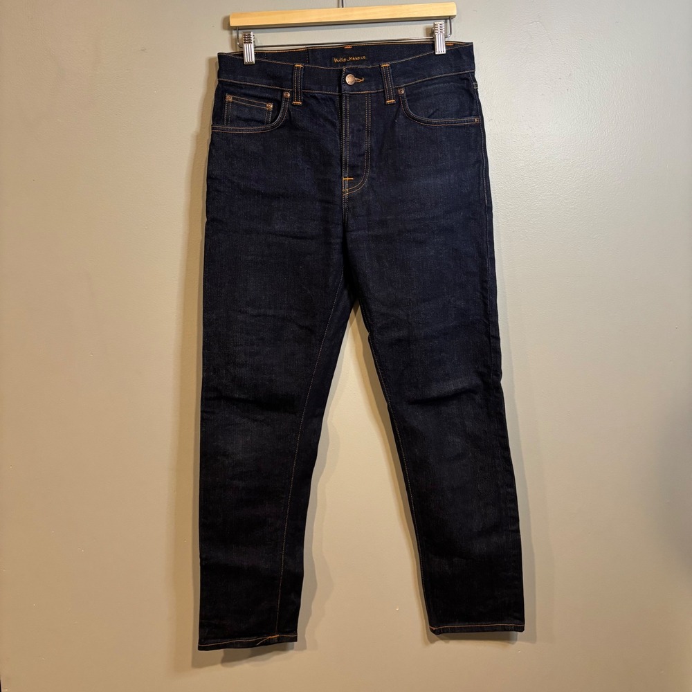 Nudie Jeans Co Steady Eddie II Dry True Jeans Indigo Tapered Leg Mens 32x30